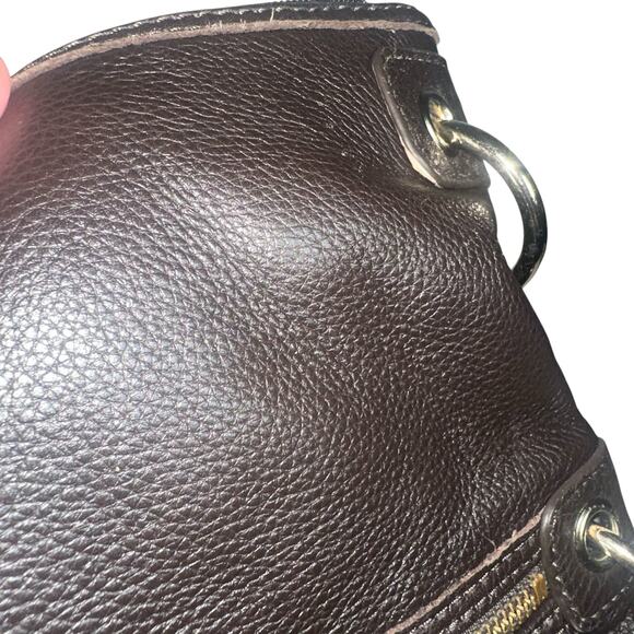 The Sak Brown Leather Crossbody Shoulder Bag Zip Pocket Boho Slouchy Style - Picture 9 of 9